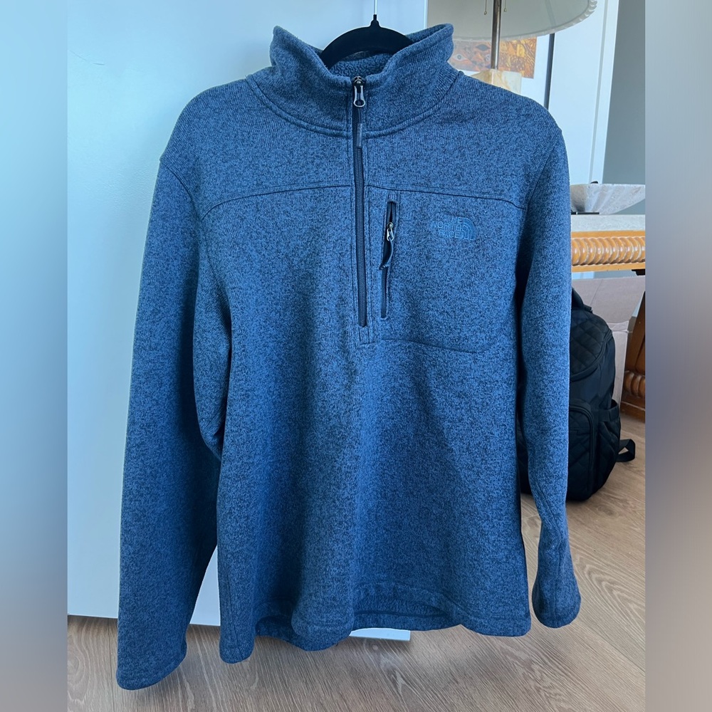 The North Face Fleece Quarter Zip, Men’s Size L in Navy